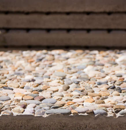 various building materials and paving stone wallsの写真素材