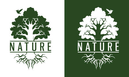 Hummingbird and tree logo for companyのイラスト素材