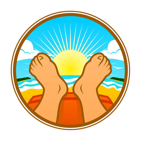 Relax on the beachのイラスト素材