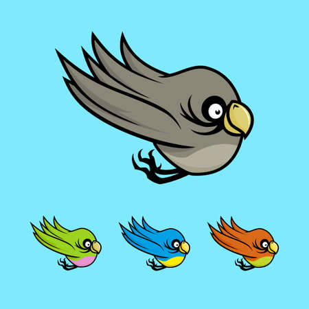 Colored cartoon birdsのイラスト素材