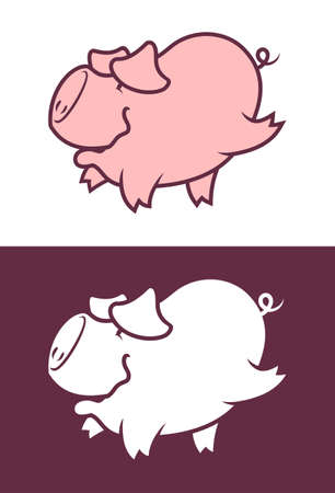 Cartoon pig characterのイラスト素材