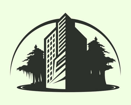 Vector icon with symbol of real estate business, construction, and architectureのイラスト素材