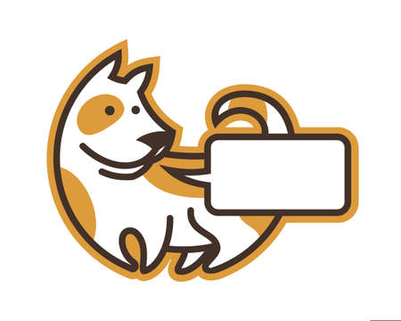 Cute dog character mascot - vector icon illustration with place for textのイラスト素材