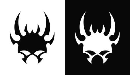Monster devil mask cut out vector iconのイラスト素材