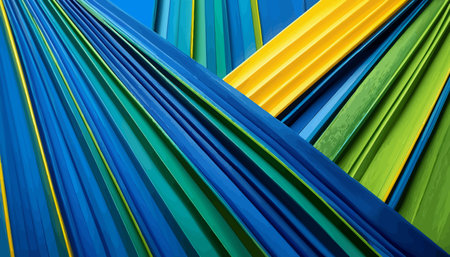 abstract background of colored stripes of different colors close-up.の写真素材