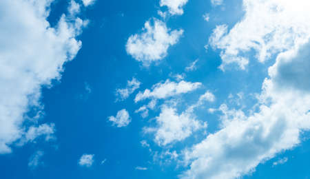 White cloud against blue sky.