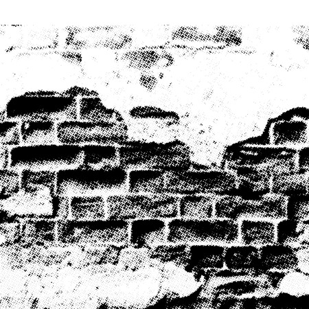 grunge wall, halftone effect, vector without gradientのイラスト素材