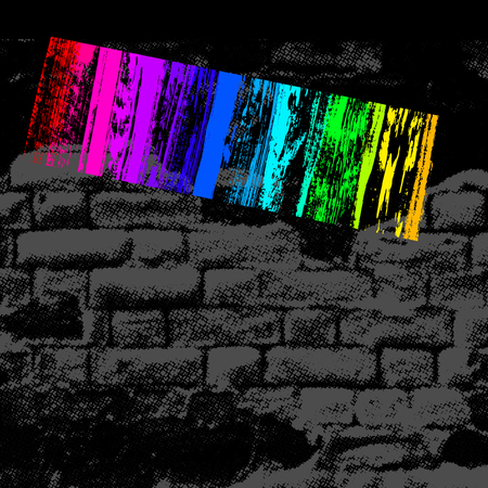 grunge wall, halftone effect, vector without gradientのイラスト素材