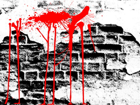 grunge wall, halftone effect, vector without gradientのイラスト素材