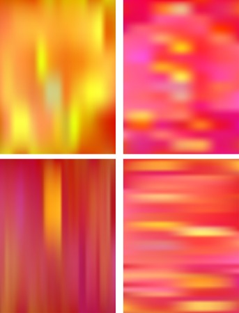 set of four vector motion blur card, include mesh gradientのイラスト素材