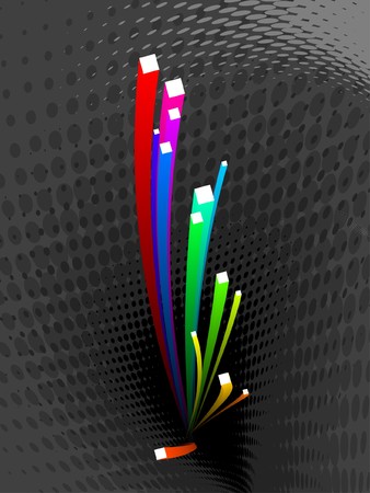 abstract background, colorful 3d stripesのイラスト素材