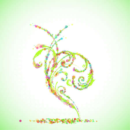 floral element, colorful baublesのイラスト素材