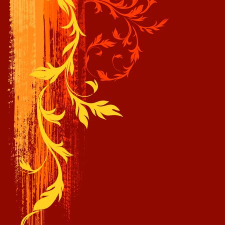 illustration of floral grunge background, place for textのイラスト素材