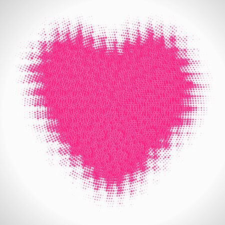 vector heart, valentine's day card, halftone effectのイラスト素材