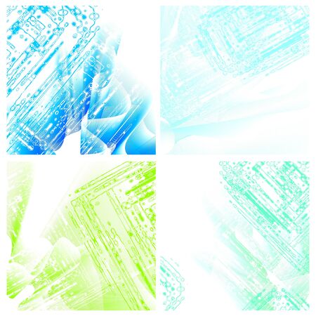 set of 4 stylized square  backgroundsのイラスト素材