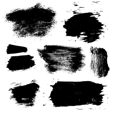 set of 8 vector brush stainsのイラスト素材
