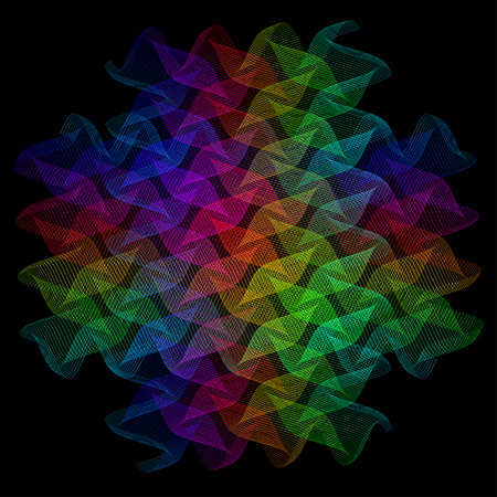 abstract wireframe distortions composition with motion effectのイラスト素材