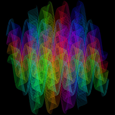 abstract wireframe distortions, vector composition with motion effectのイラスト素材