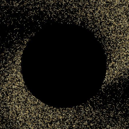 Abstract background, optical illusion of gradient effect. Stipple effect. Mosaic abstract composition. Rhythmic yellow tiles. Decorative shapes. Golden particles. Grain textureのイラスト素材