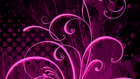 Wide format floral grunge background. Vector EPS10 without gradient with transparency. Place for text. Summer or spring theme. Background for presentation. Digitally wallpaper.のイラスト素材