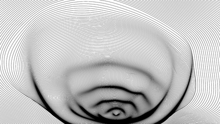 Wide format abstract background, visual illusion of 3d effect. Rhythmic lines. Technology background, vectorのイラスト素材