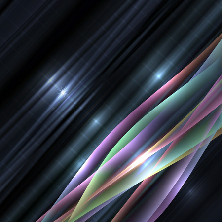 Vector waves. EPS10 with transparency and mesh. Abstract surface with curve lines. Blurred lines for relax themes background. Background with copy space. Place for text. Corner compositionのイラスト素材