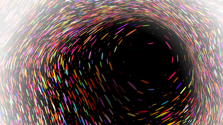 Wide format abstract background, optical illusion of gradient effect. Stipple effect. Rhythmic noise particles. Grain texture. Full HD wallpaper with colorful strokes. Vector EPS10 with transparencyのイラスト素材