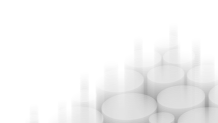 Wide format abstract background, visual illusion of gradient effect. Rhythmic circles. Decorative shapes. 3d white background. Vector EPS10 without gradient with transparency. Motion blur illusionのイラスト素材