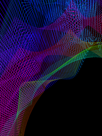 abstract wireframe distortions, vector composition with motion effectのイラスト素材