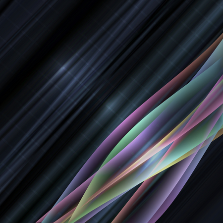 Vector waves. EPS10 with transparency and mesh. Abstract surface with curve lines. Blurred lines for relax themes background. Background with copy space. Place for text. Corner compositionのイラスト素材