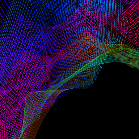 abstract wireframe distortions, vector composition with motion effectのイラスト素材
