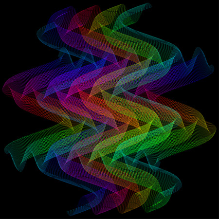 abstract wireframe distortions, vector composition with motion effectのイラスト素材