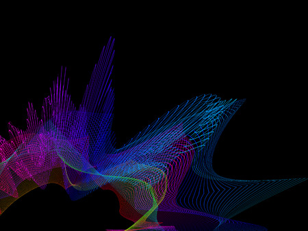abstract wireframe distortions, vector composition with motion effectのイラスト素材