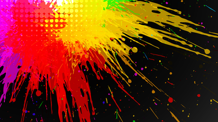 Wide format abstract grunge background. Vector EPS10 without gradient with transparency. Place for text. Paint splashes theme. Background for presentation, business card. Digitally wallpaper.のイラスト素材