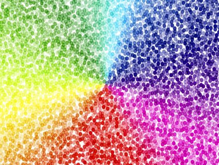 Abstract background. Round with stipple effect. Mosaic abstract composition. Rhythmic colorful round tiles. EPS10 with transparency. Decorative shapes. Spectrum background. Colorful round particlesのイラスト素材