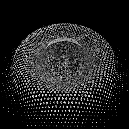 abstract background, optical illusion of gradient effect. Stipple effect. Composition of rhythmic mosaic tiles. Decorative background.のイラスト素材