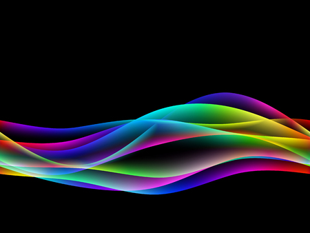 Vector waves. EPS10 with transparency and mesh. Abstract composition with curve lines. Blurred lines for relax themes background. Background with copy space. Place for text. Border linesのイラスト素材