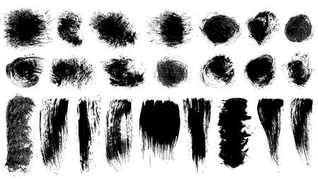 set of vector EPS10 brush stroke stains. Detailing grunge texture. Collection of hand drawn brushes, high quality traceの写真素材