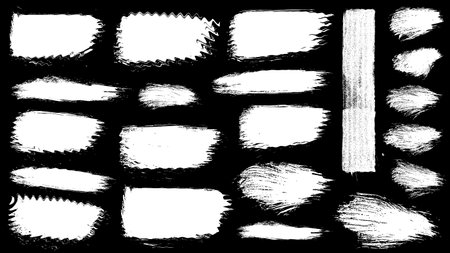 set of vector EPS10 brush stroke stains. Detailing grunge texture. Collection of hand drawn brushes, high quality traceのイラスト素材