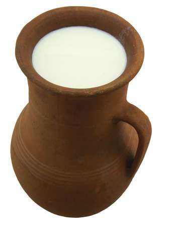 Isolated brown jug with milk  の写真素材