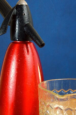 Red siphon ahd jug with water&の写真素材