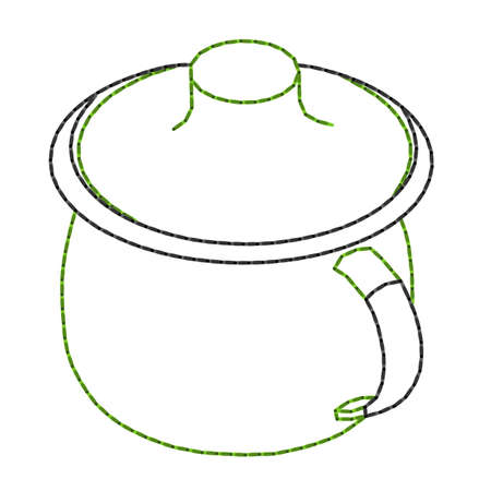 Potty with lidPotty with lid. The illustration is made as an imitation of embroidery.のイラスト素材