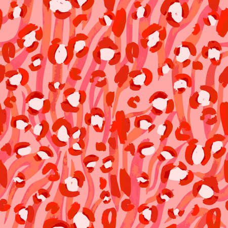 Animal skin vector seamless pattern. Leopard spots fur texture design. Vintage background.