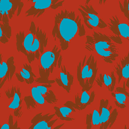 Vector abstract seamless pattern with doodle figures. Animal skin leopard spots fur imitation....