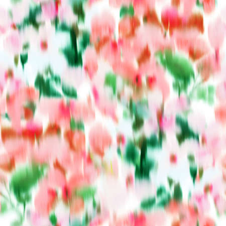 Seamless pattern made of blurred field flowers. Floral in bloom. Botanical background with defocused watercolor petals. Trendy fashion style design for fabric and textile.の写真素材