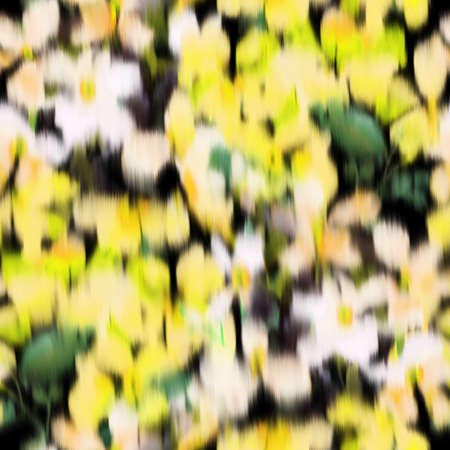 Seamless pattern made of blurred field flowers. Floral in bloom. Botanical background with defocused...