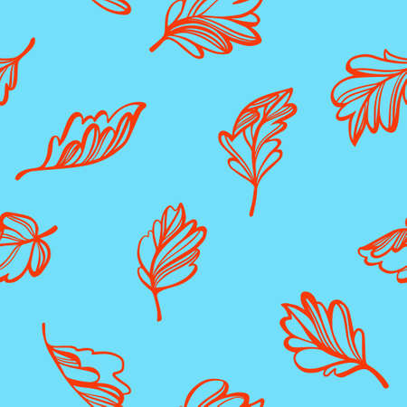 Botanical seamless pattern. Transparent leaves of a tree isolated. Sketch style flat design, vector...