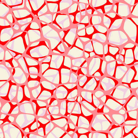 Irregular abstract rounded pentagonal grid foam form. Grid mesh web structure. Natural organic cell texture seamless pattern. Science biology chemistry background.のイラスト素材