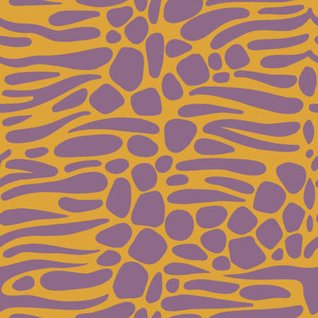 Seamless freehand geometric pattern. Vector abstract background with curved stripes and oval shapes. Hand-drawn strokes, paving stone forms. Stylish texture with smooth Irregular blocks pattern.のイラスト素材
