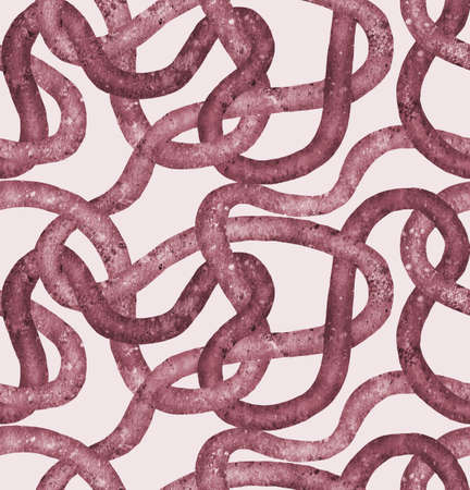 Geometric seamless pattern. Abstract background made of curved twisted lines with grunge texture inside. Good for fabric, textile, wallpaper and wrapper.の写真素材